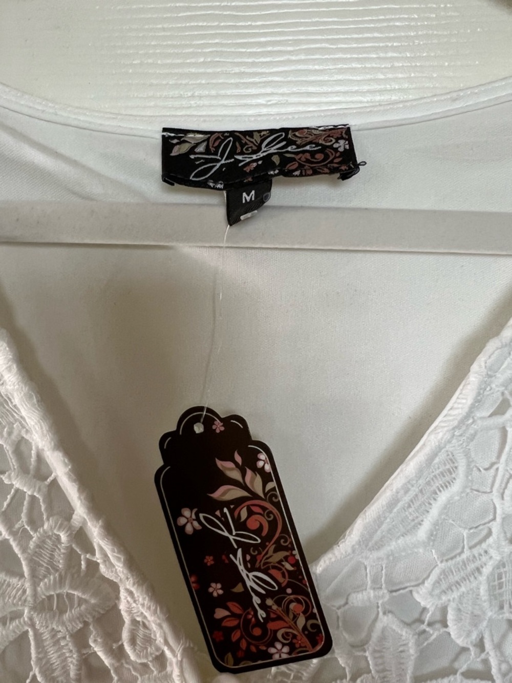 J Gee Elegant White Lace Empire-Waist Boho Maxi Dress Size Medium - Picture 2 of 14
